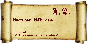 Maczner Márta névjegykártya