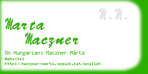 marta maczner business card