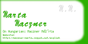 marta maczner business card